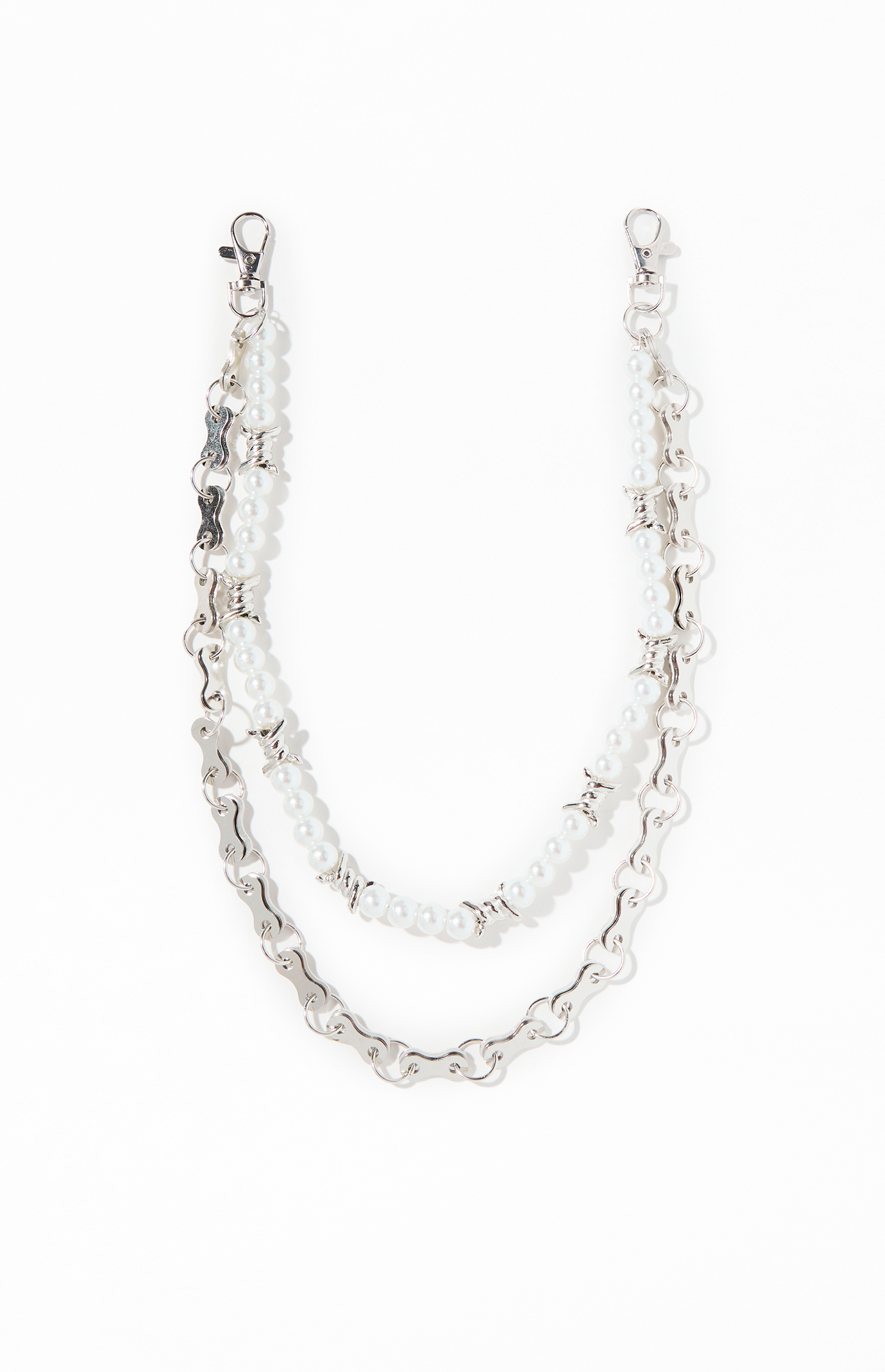 Pacsun Barbed Pearl Double Wallet Chain | PacSun