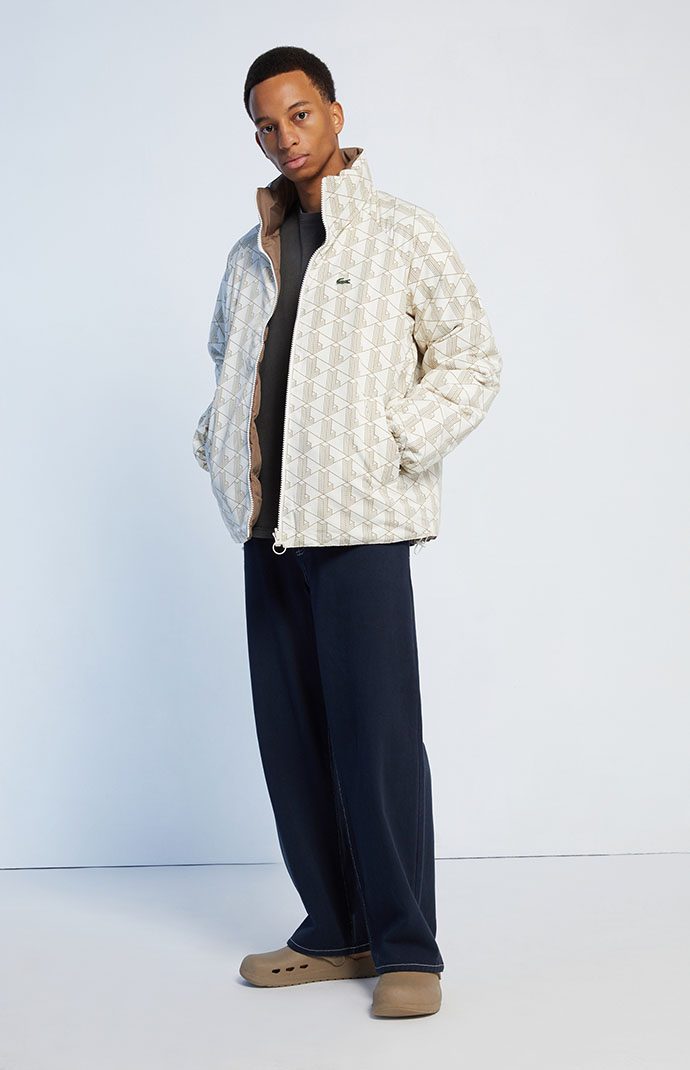 Lacoste AOP Reversible Puffer Jacket PacSun