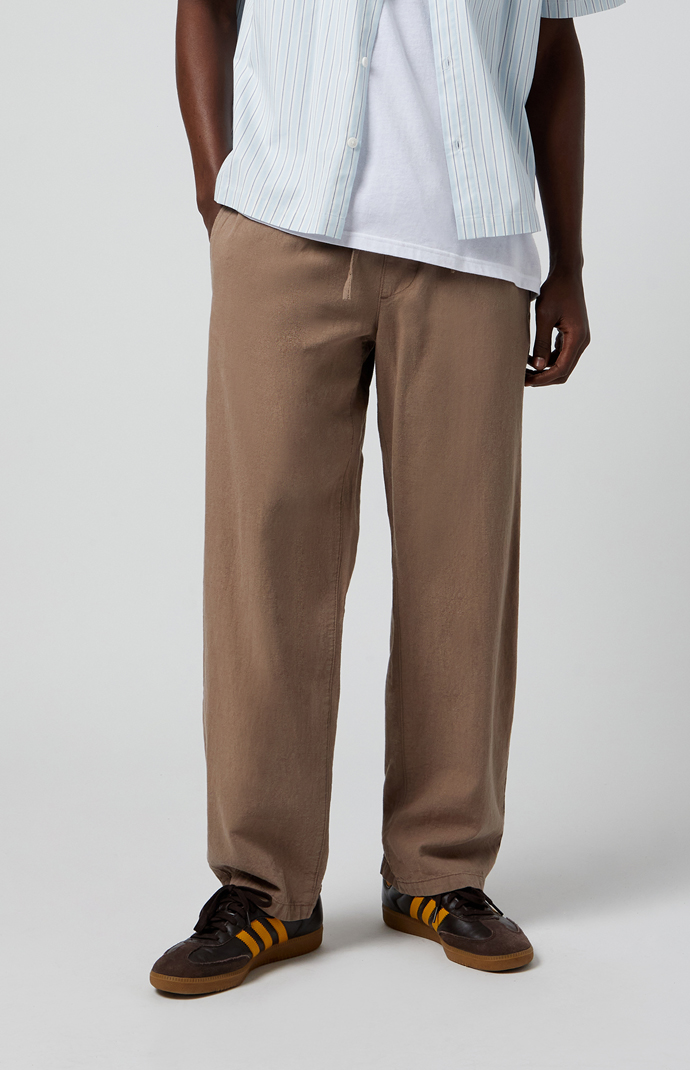 【新品】ANCELLM LINEN 2TUCK SLACKS(BROWN) LINEN 2TUCK SLACKS(BROWN) – ANCELLM