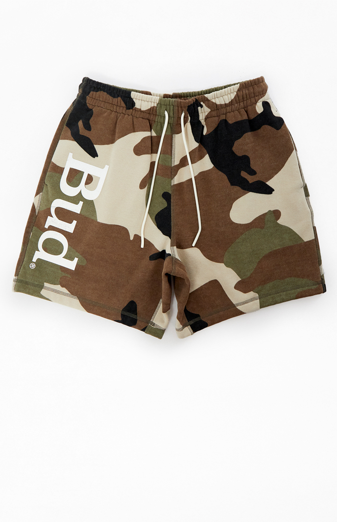 Budweiser By Pacsun Camo Serif Fleece Sweat Shorts | PacSun