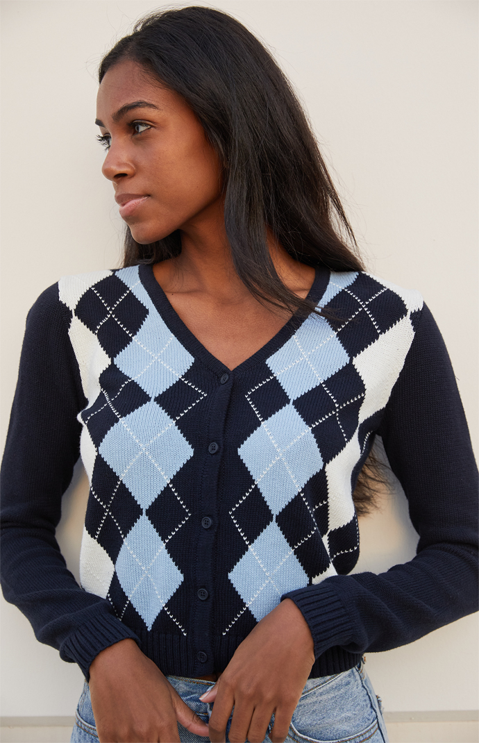 トップス jonnlynx quilt border argyle cardigan jonnlynx quilt border argyle cardigan