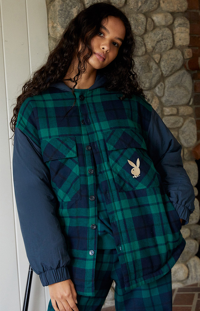 Plaid oversized jacket sales