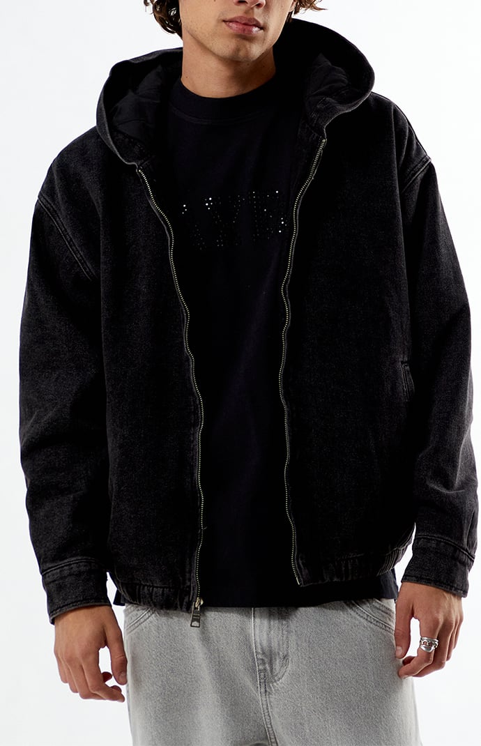 トップス WASHED CANVAS HOODED JACKET BLACK L Alexander Utility Canvas Hooded Jacket - Black | Fashion Nova