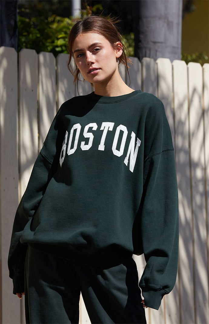 Sweatshirt Vintage Sudadera Brandy Melville Erica Boston Verde