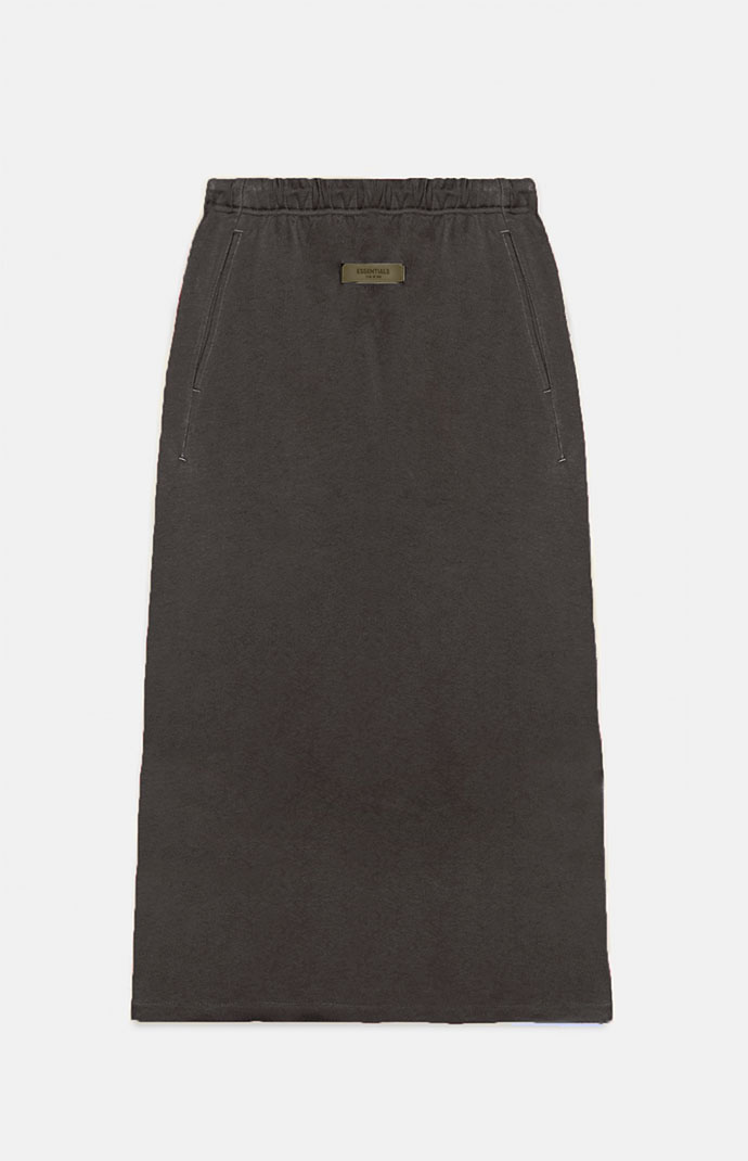 【FOG Essentials】Women's Midlength Skirt Fear of God Essentials Women's Off Black Midi Skirt | PacSun