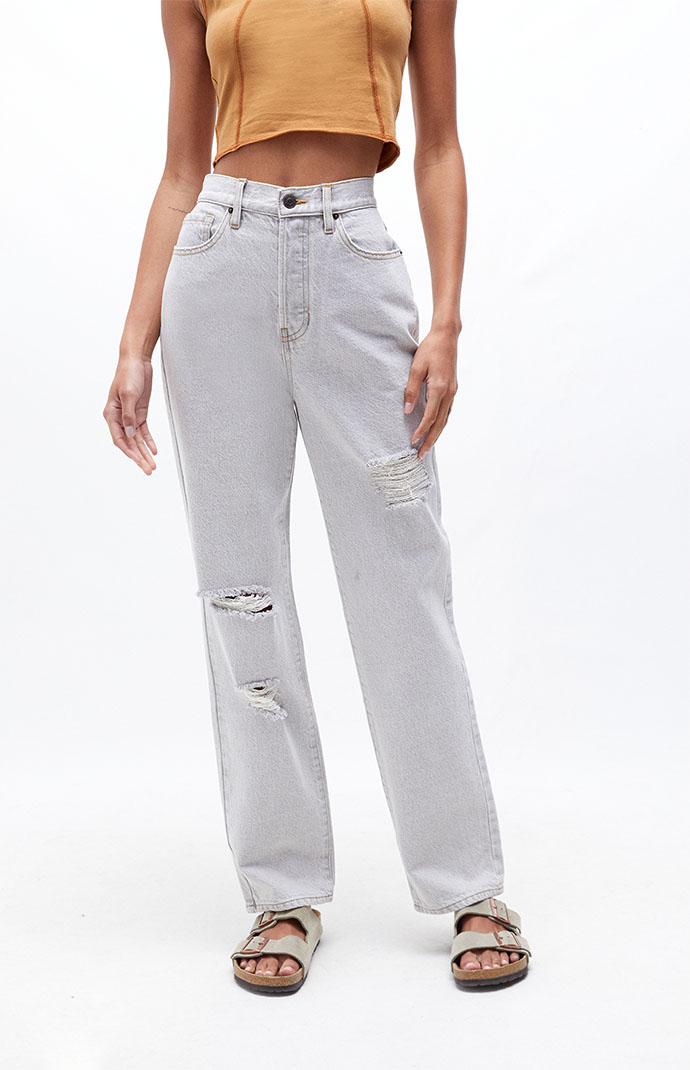 PacSun Eco Gray Ripped Dad Jeans | PacSun