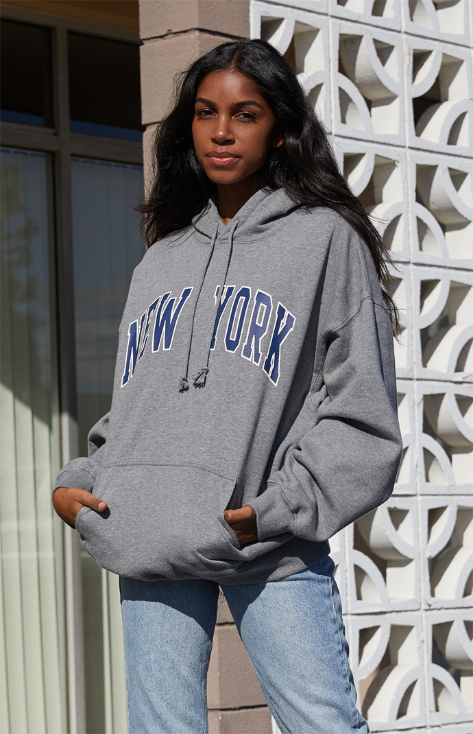 John Galt Heather Grey New York Hoodie