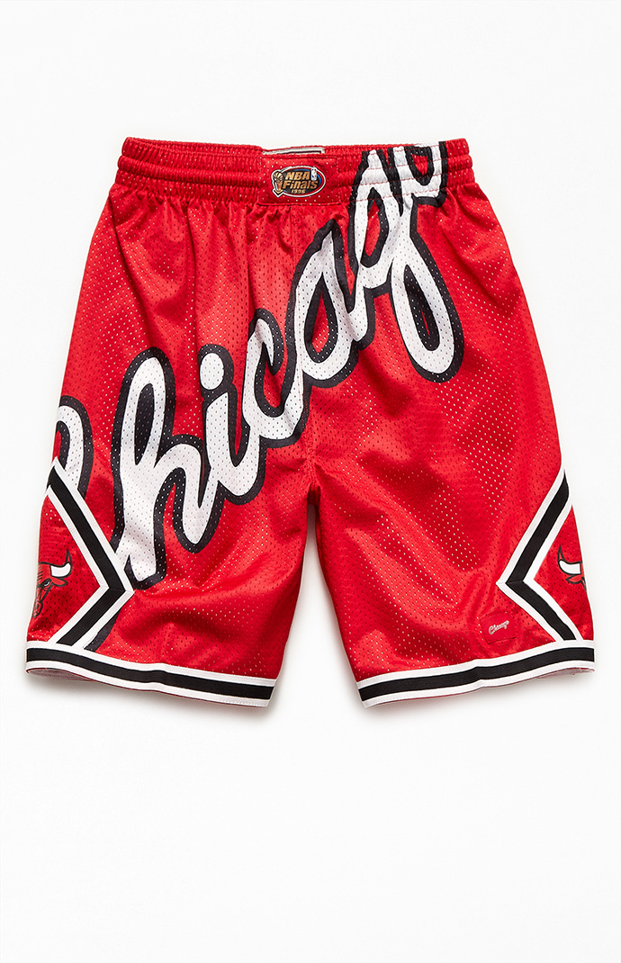 Men's Chicago Bulls basketball jersey mitchell ness big face red shorts 2020