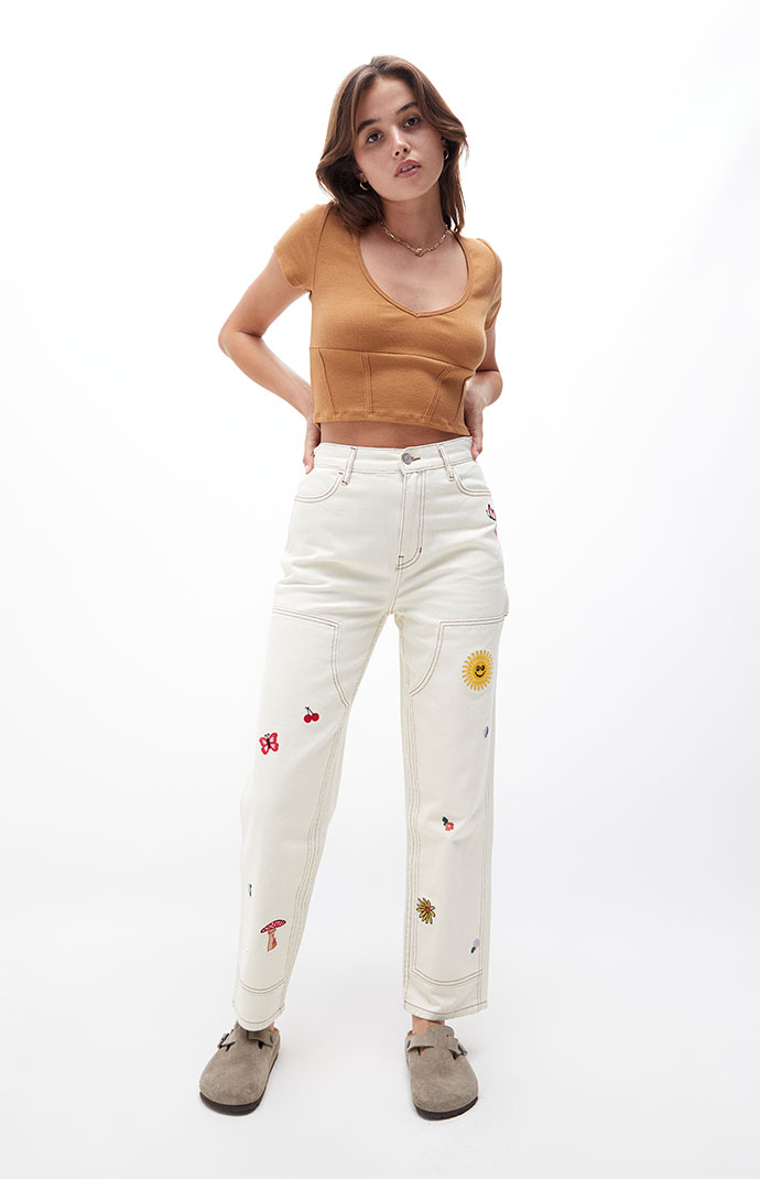 HUECLOSET Embroidered Carpenter Denim Pants 25KERO２59 REPRESENT Paint Carpenter Denim Jeans | Smart Closet