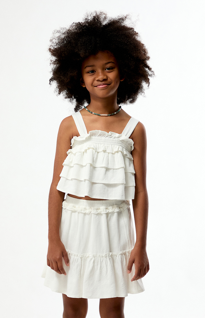 Pacsun Kids White Linen Ruffle Skirt | Pacsun