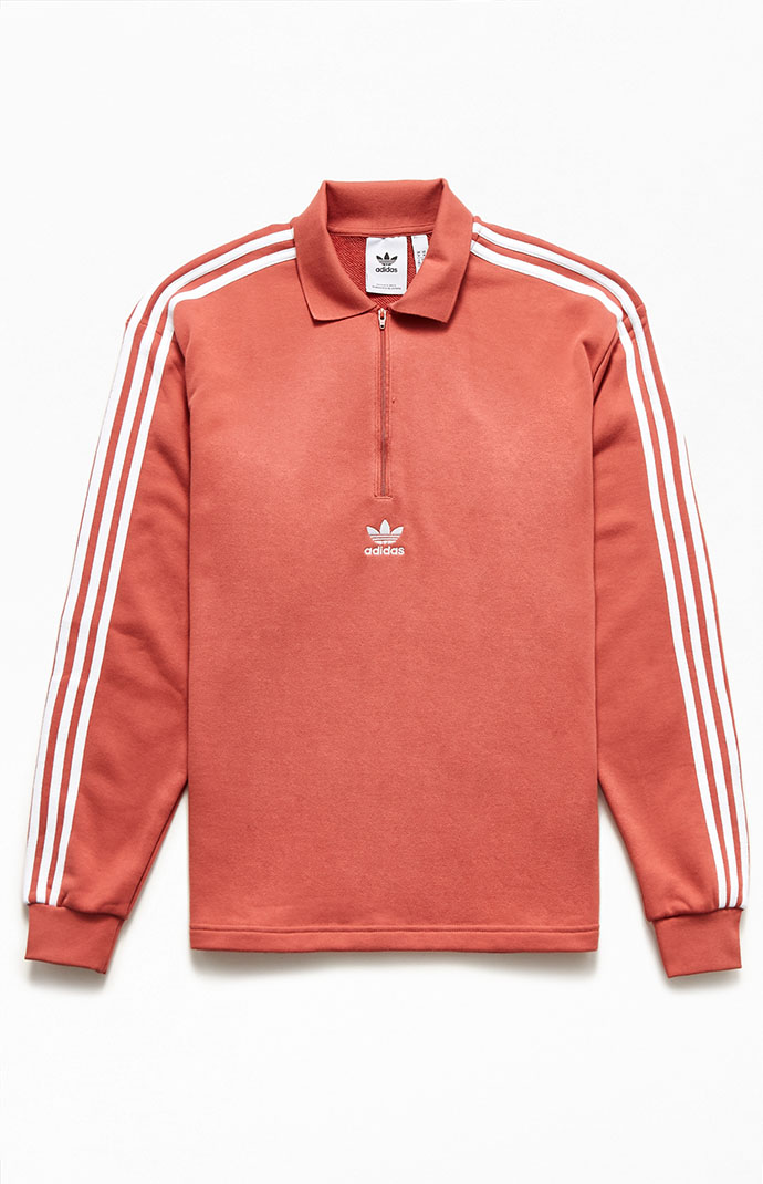 adidas Originals Adicolor 1/2 Zip Long Sleeve Polo Shirt | PacSun