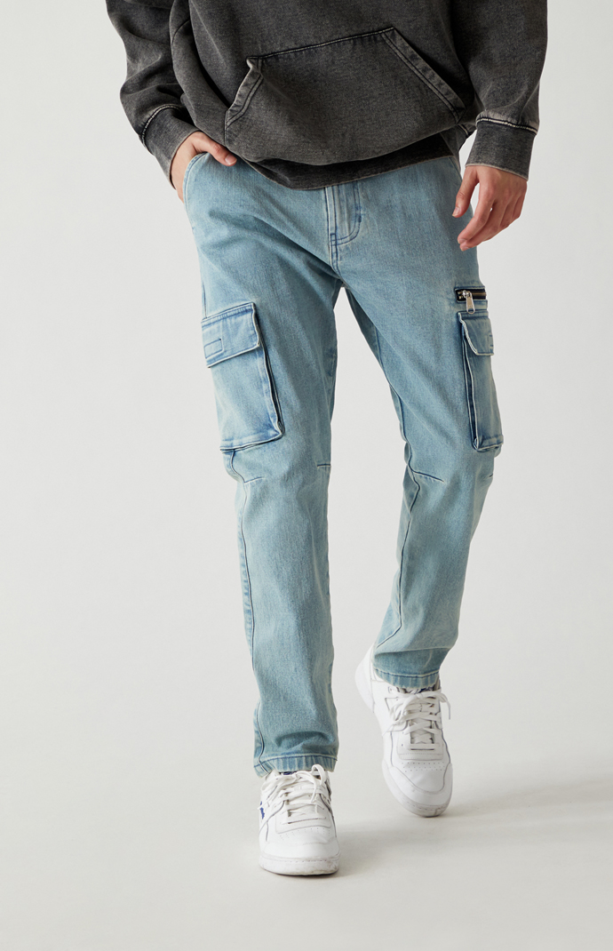 Forbyde form Secréte PacSun Medium Indigo Slim Taper Cargo Jeans | PacSun