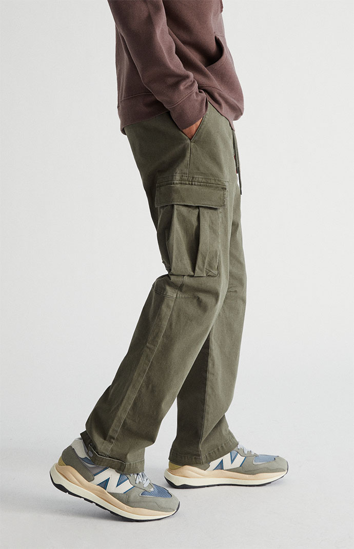 buy discount online shop Baggy Cotton Cargo Trousers - Cargo Olive ...