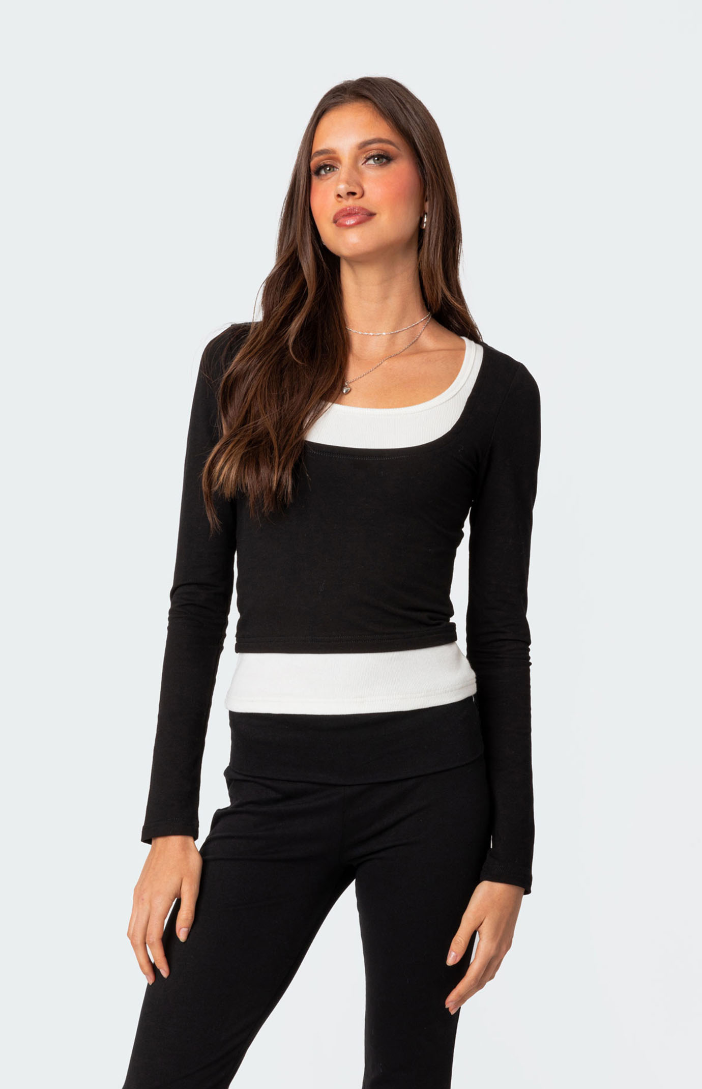 トップス theredthread S bicolor layered tops S bicolor layered tops THEREDTHREAD△ THEREDTHREAD / ザ