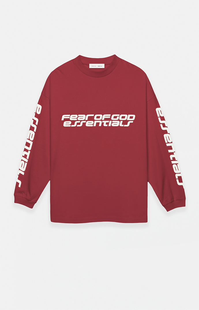 Fear of God ESSENTIALS Crimson '90s Long Sleeve T-Shirt | PacSun