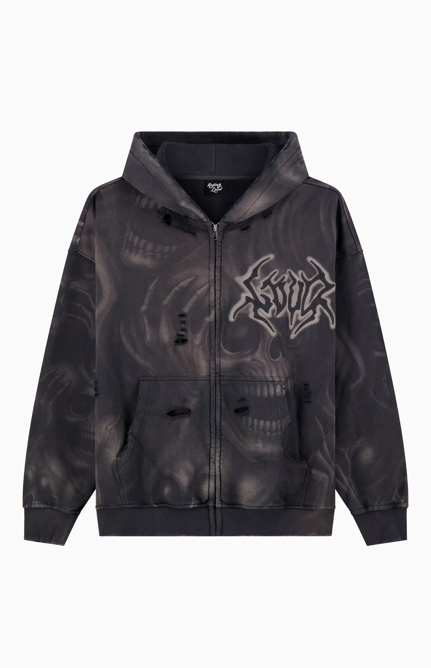Rolling Loud Ghost Skull Zip Up Hoodie | Pacsun