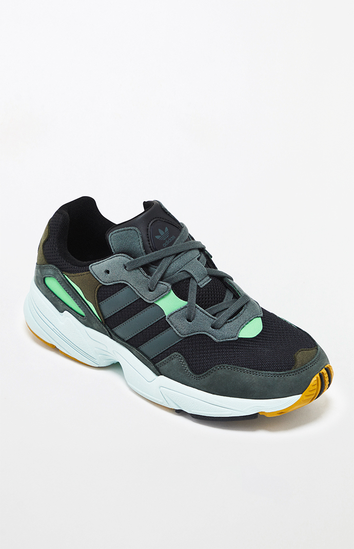adidas Black and Green Yung 96 Shoes PacSun PacSun