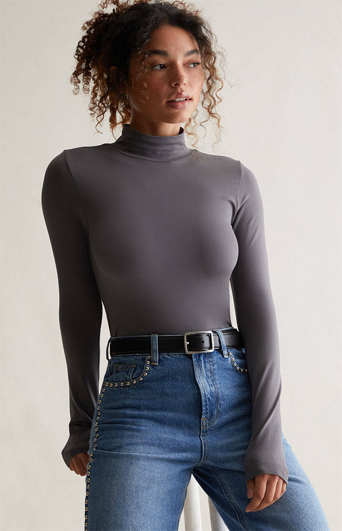 Zip up high neck top discount