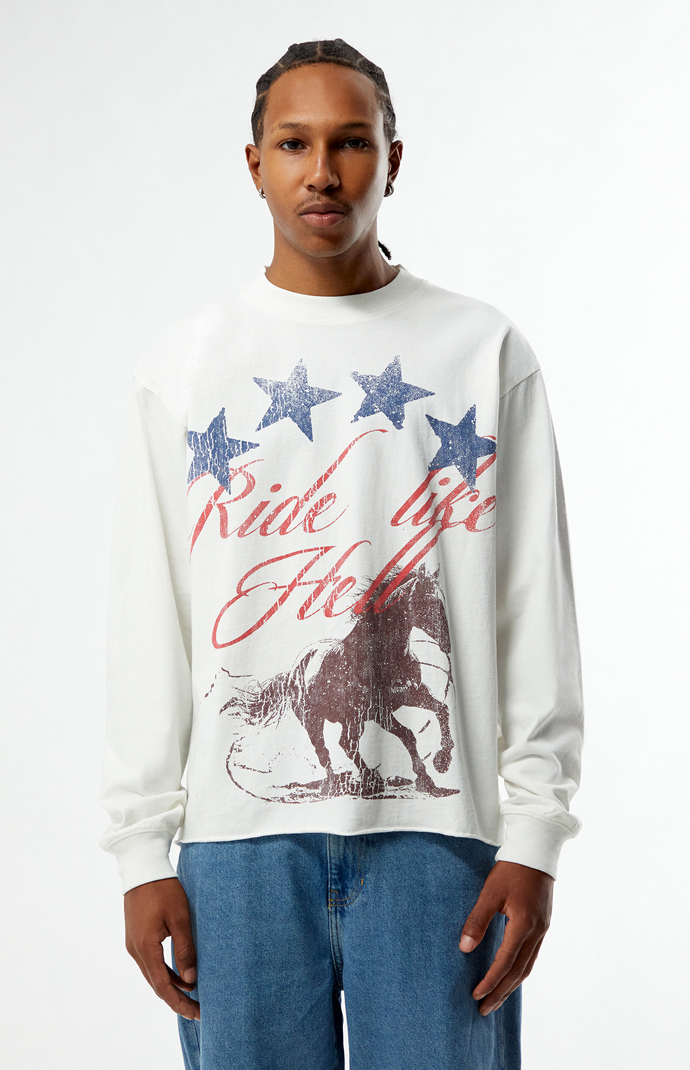 Pacsun Ride Like Hell Cropped Long Sleeve T-Shirt | Pacsun