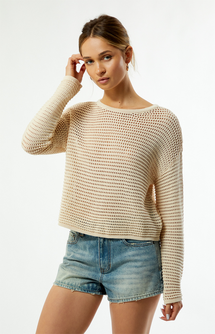 juemi☆新品 Back eye open knit 背中開き brown Billabong Daybreak Open Knit Sweater | PacSun