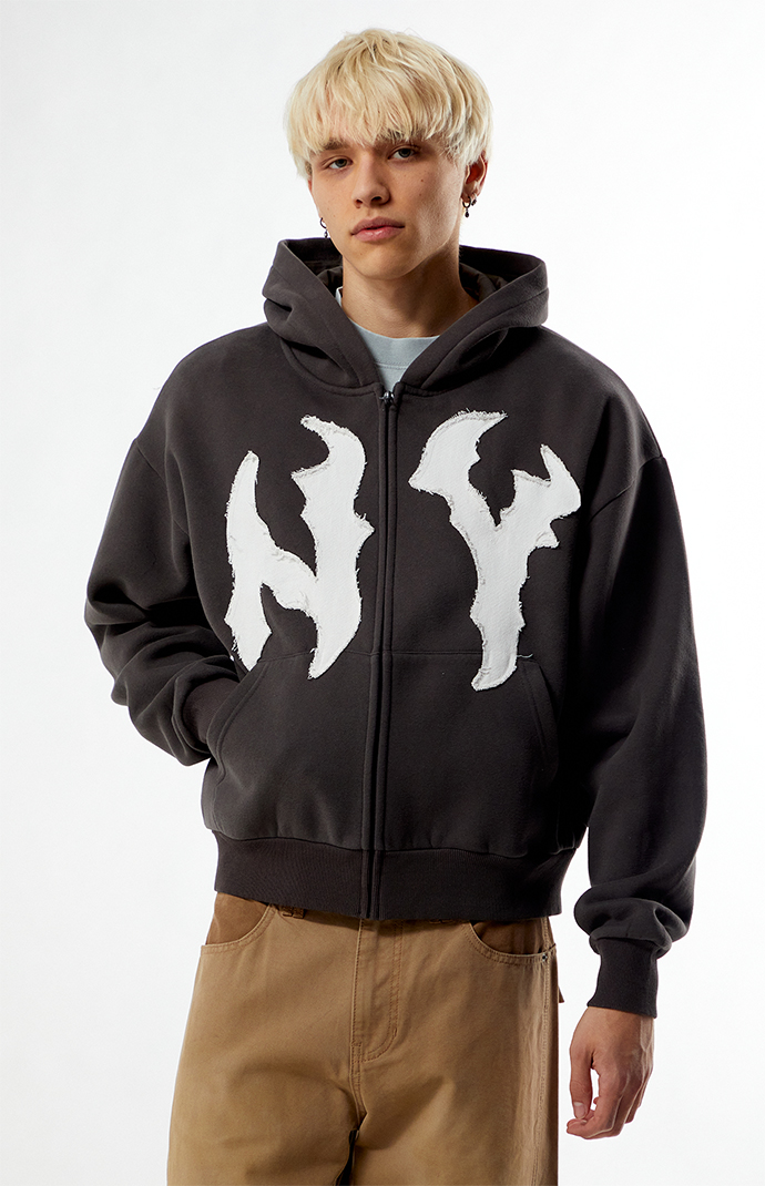 ゆん Pacsun NY Raw Applique Full Zip Up Hoodie | PacSun