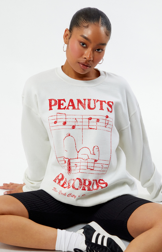 Peanuts Records NYC Notes Crew Neck Sweatshirt | PacSun Peanuts Records NYC Notes Crew Neck Sweatshirt | PacSun