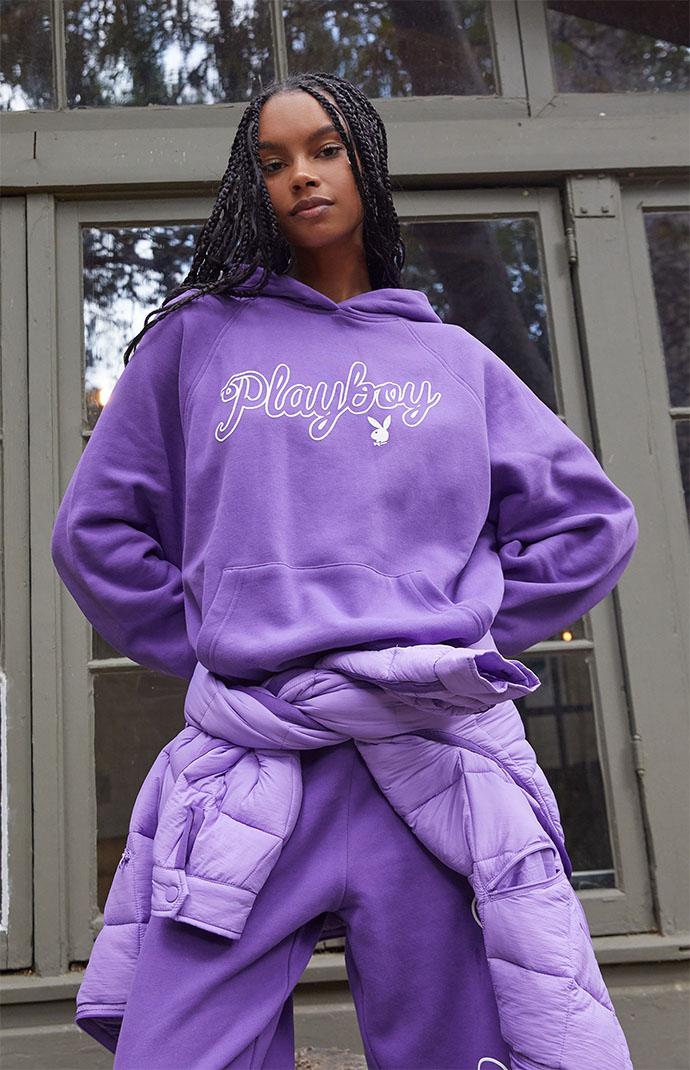 Playboy hoodie top purple
