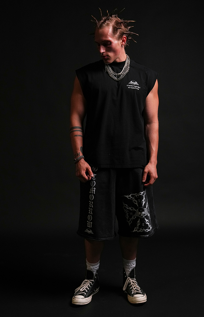 No Tomorrow x Civil Active Iron Skull Sweat Shorts | PacSun