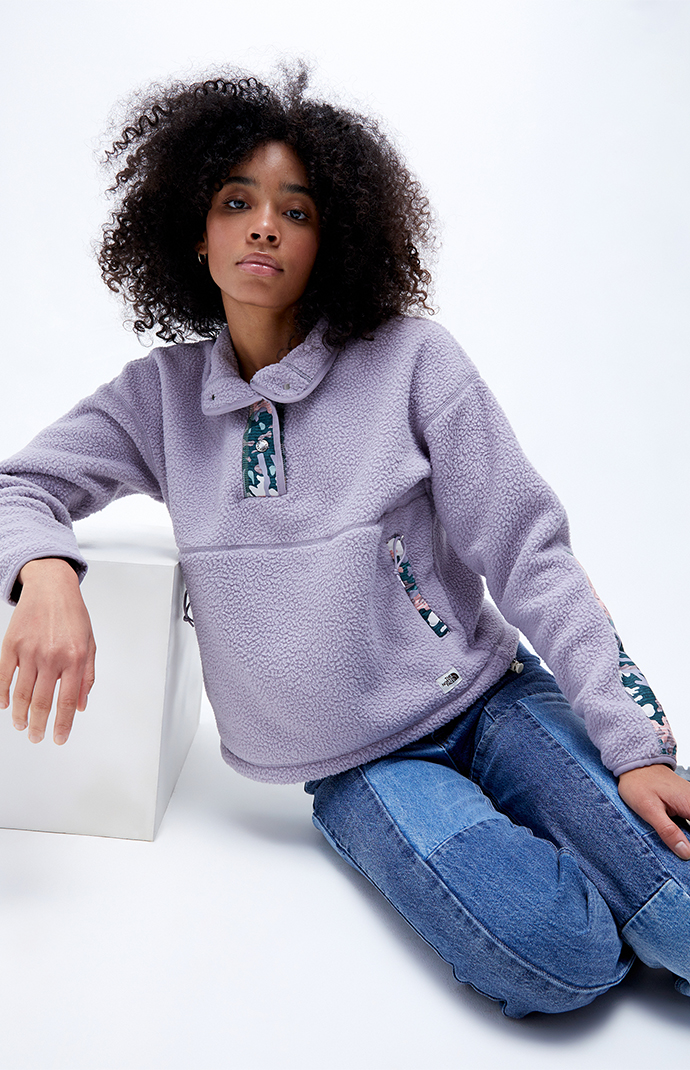 The north face eco green cragmont fleece snap sweatshirt
