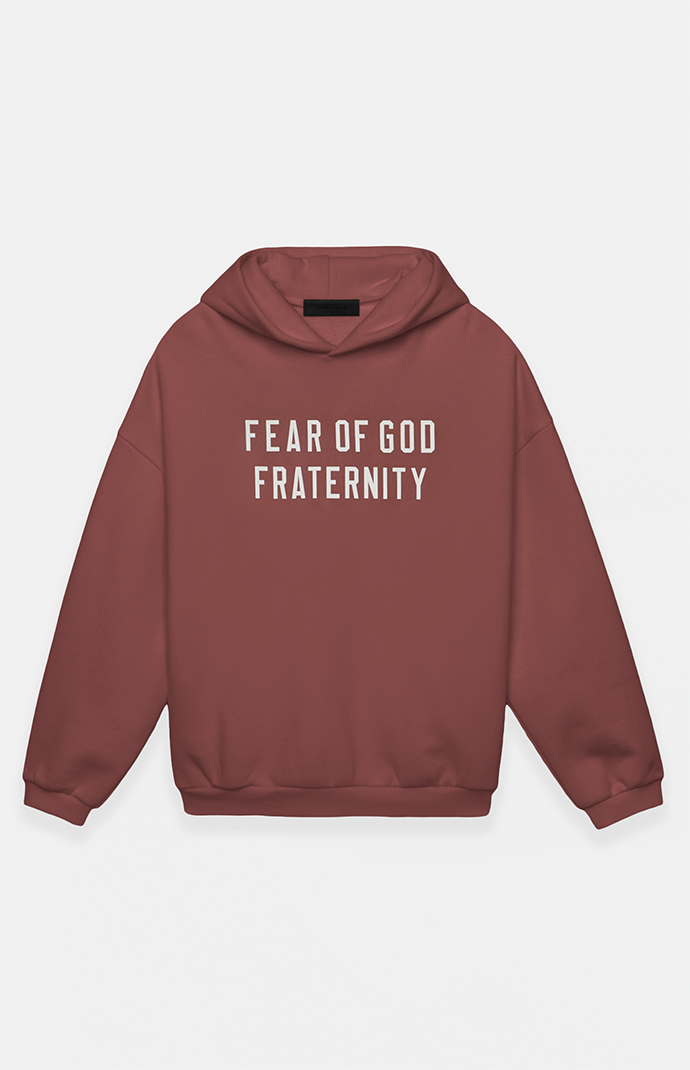 FOG ESSENTIALS HEAVY FLEECE CREWNECK CRIMSON スウェット Fear of God Essentials Crimson Heavy Fleece Hoodie | PacSun