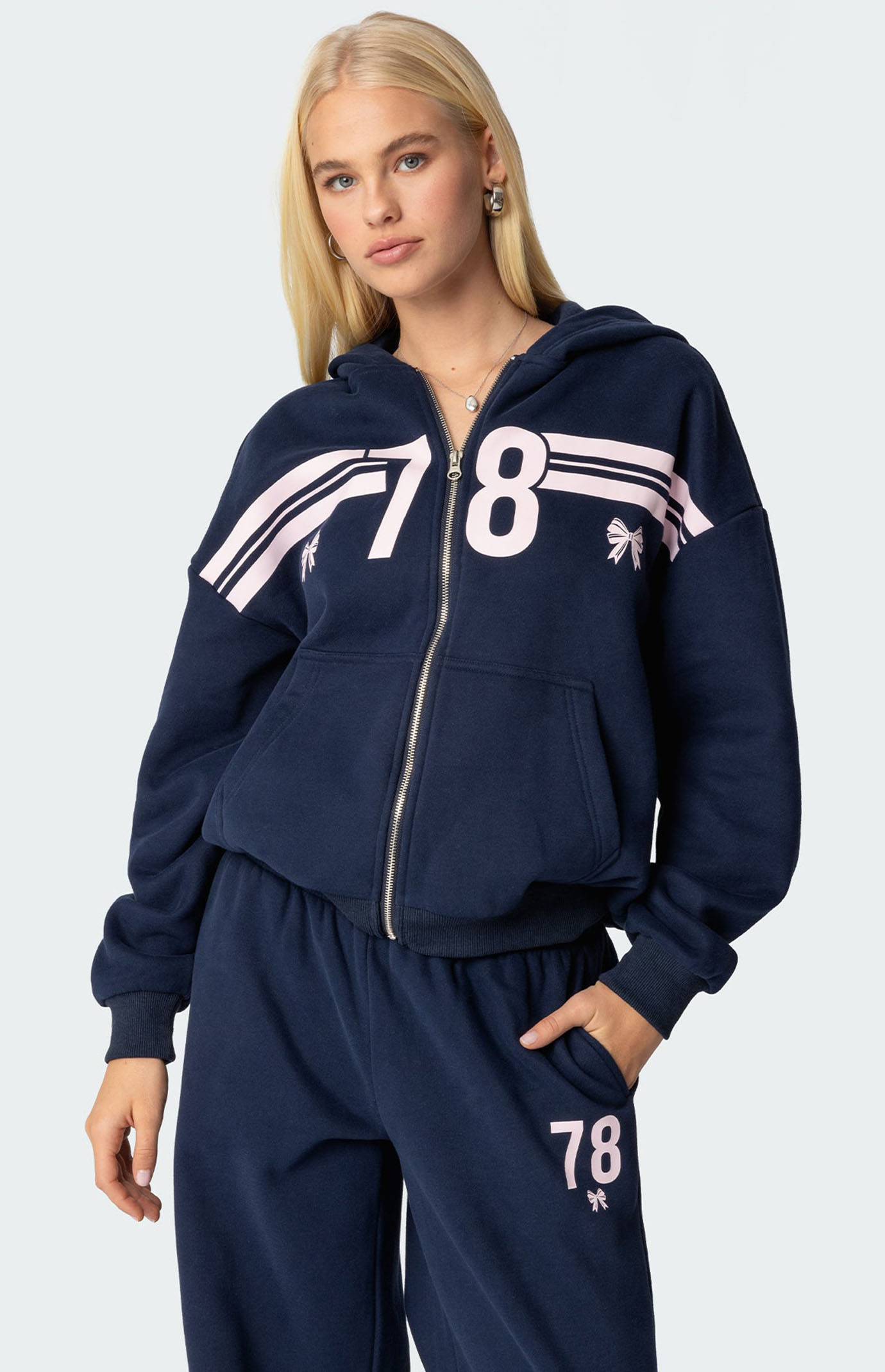 Edikted 78 Bow Zip Up Hoodie | PacSun