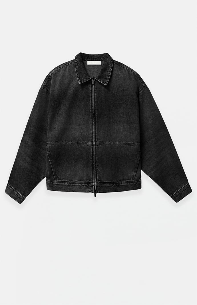 Fear of God ESSENTIALS Vintage Black Denim Cropped Work Jacket