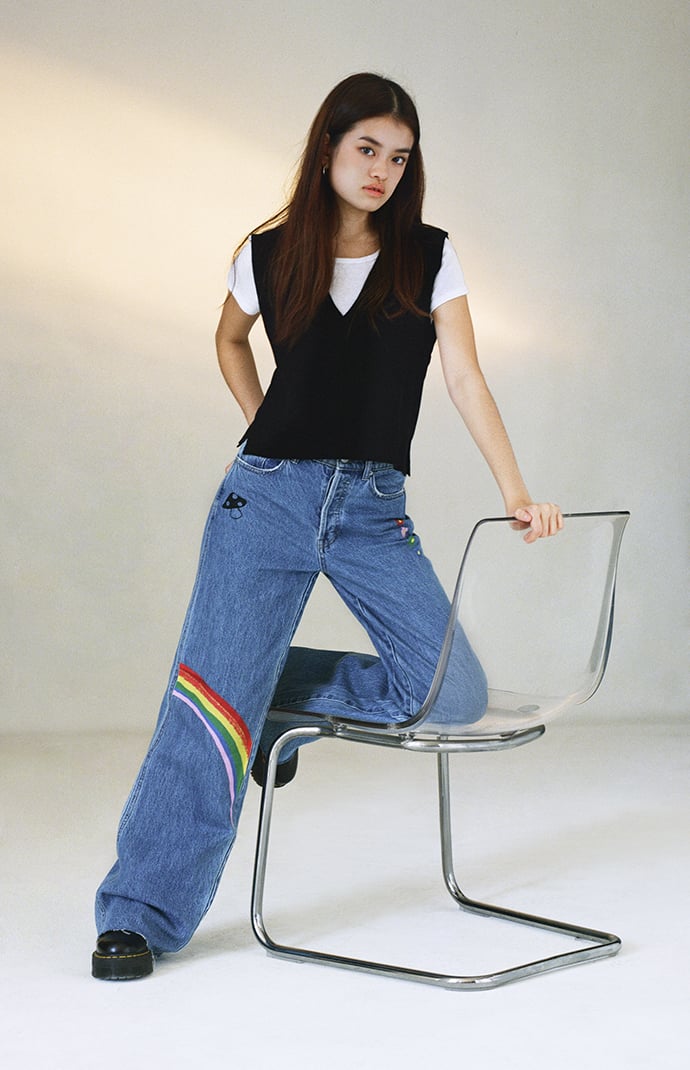 Topshop cheap rainbow jeans