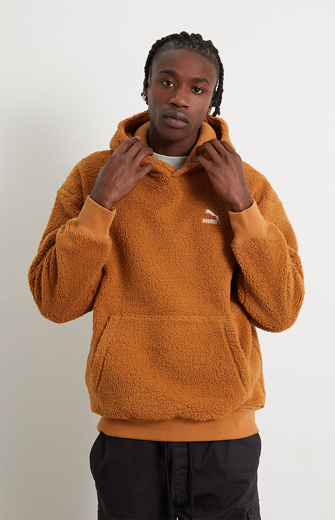 Puma check shop sherpa hoodie