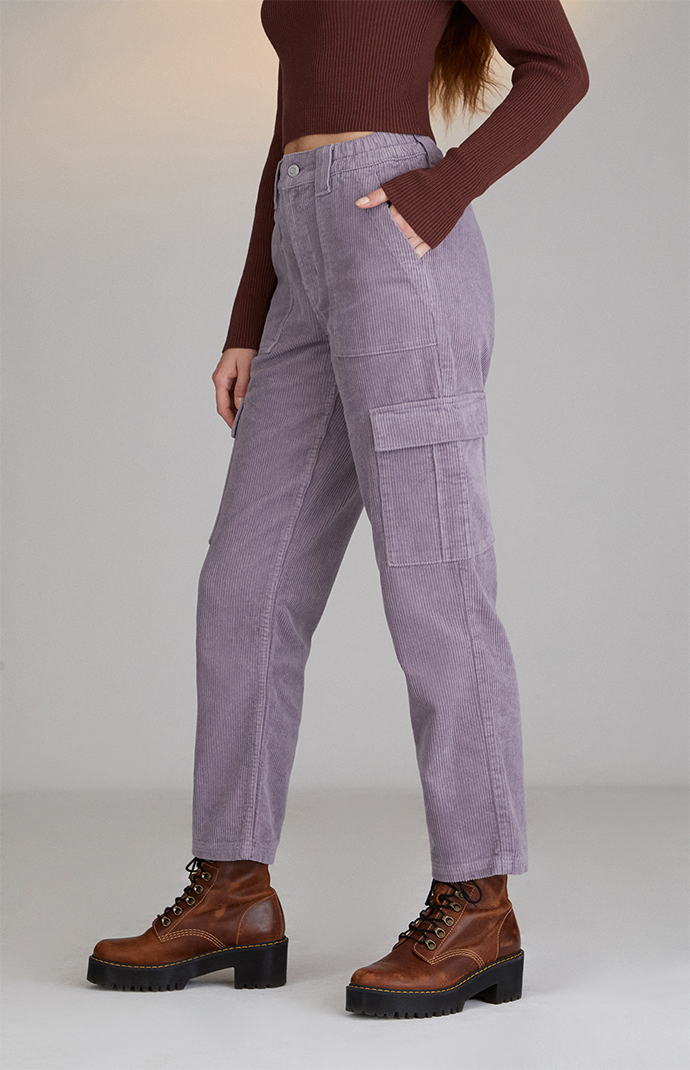 PacSun Lilac Corduroy Elastic Waist Cargo Pants PacSun