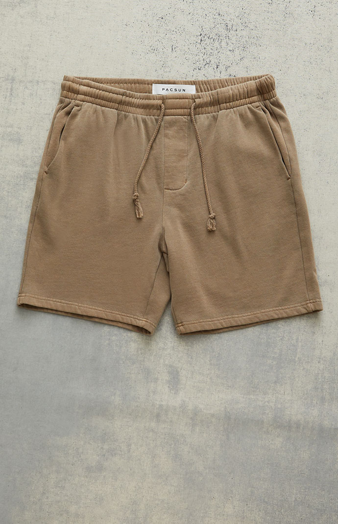PacSun Fleece Washed Tan Sweat Shorts PacSun