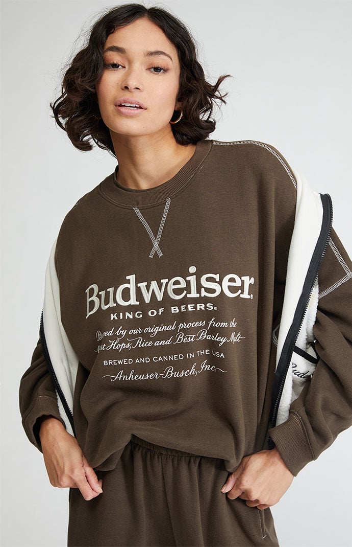 Budweiser Stitch Crew Neck Sweatshirt PacSun