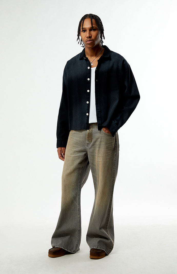 Pacsun Bennett Baggy Flare Jeans Gray Tint | Pacsun