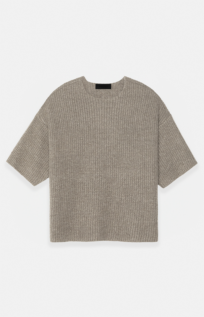 Fear of God Essentials Heather Grey Heavy Waffle Knit Short Fear of God Essentials Heather Grey Heavy Waffle Knit Short