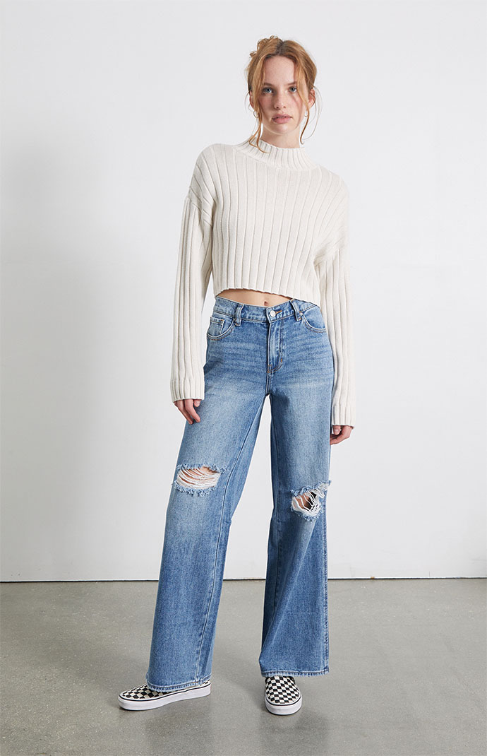 Plain Baggy Jeans in Light Blue – SVRN