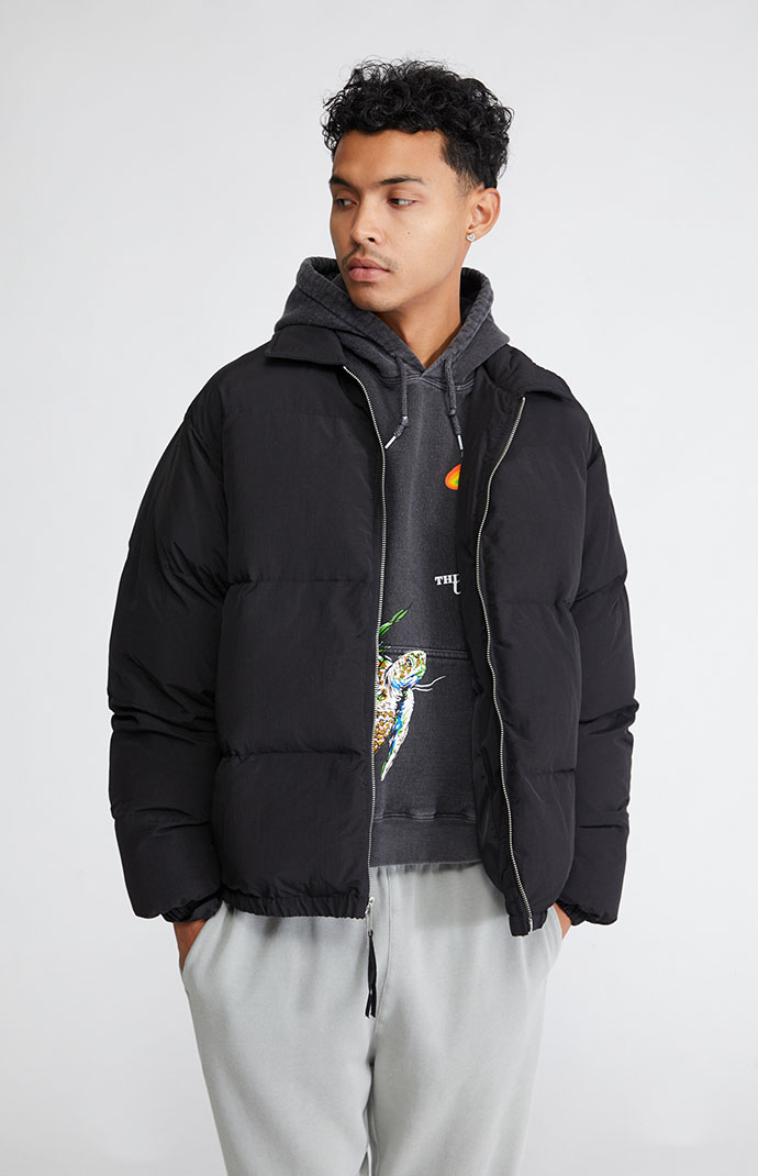 PacSun Black Hooded Puffer Jacket