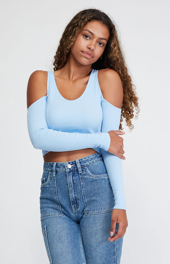 Pacsun Give Thanks Cold Shoulder Top 