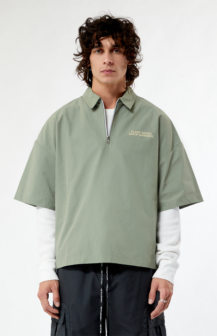 【2plan】Seed nylon short sleeve shirt 2plan】Seed nylon short sleeve shirt (2plan/シャツ