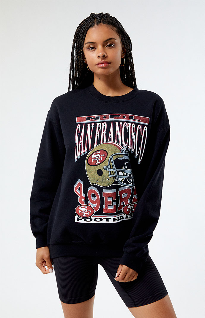 Junk Food San Francisco 49ers Helmet Crew Neck Sweatshirt