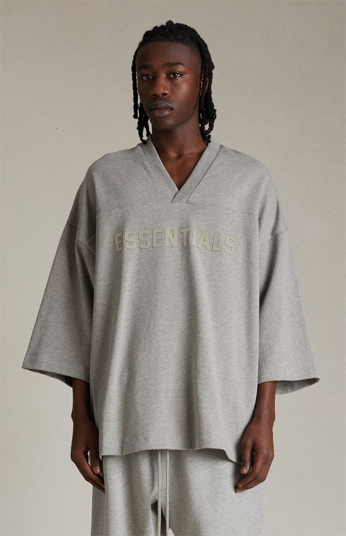 【FOG Essentials】Fear of God Essentials Football Tee Fear of God Essentials Dark Heather Oatmeal Heavy Football T