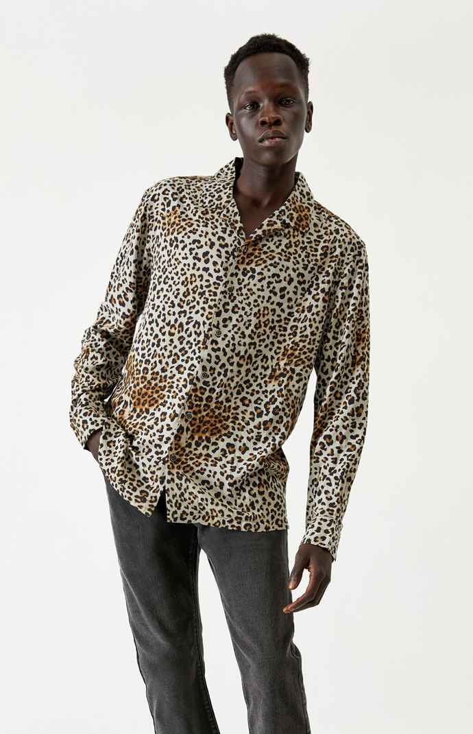 PacSun Leopard Resort Button Up Shirt PacSun