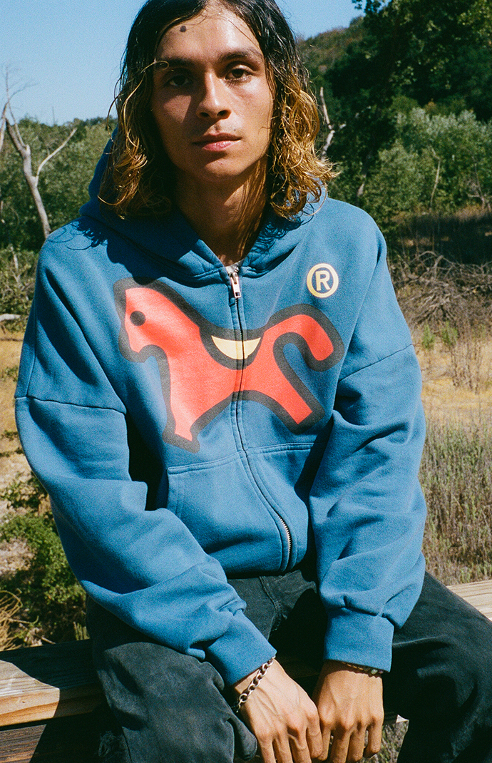 UNDER A BURNING SUN Horse Logo Full Zip Hoodie | Pacsun
