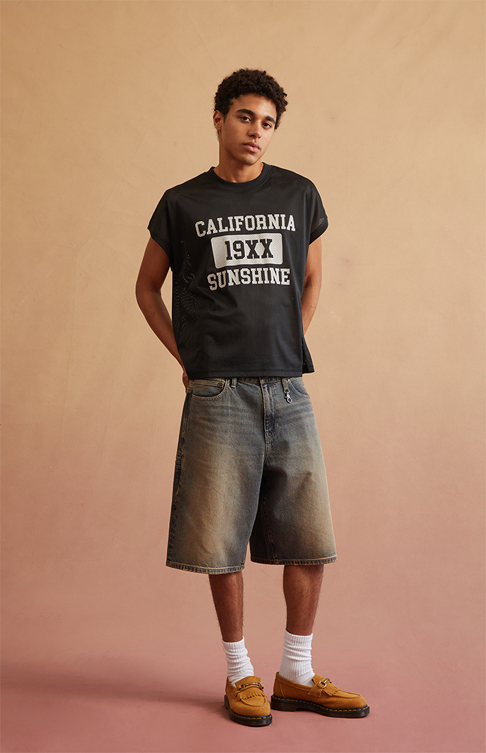 は*か様 archive Alphanumeric Denim Shorts X A.LAB Kids Mega Shant Pixel Denim Shorts | Zumiez