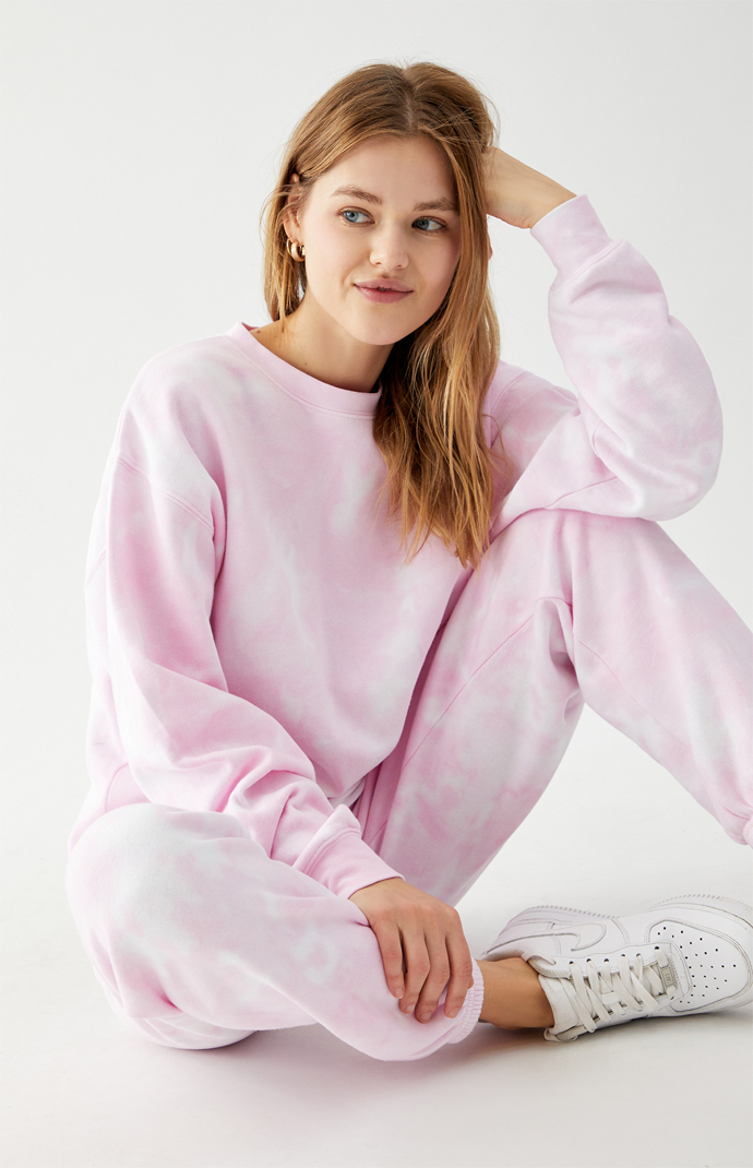 PS / LA Pink Washed Crew Neck Sweatshirt | PacSun