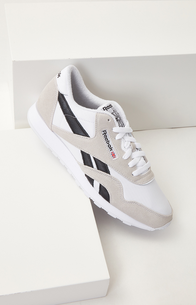 White reebok cheap classic nylon